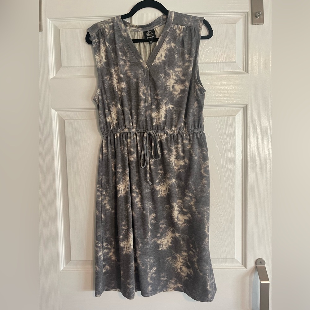 Gray Tie-Dye Sleeveless Dress